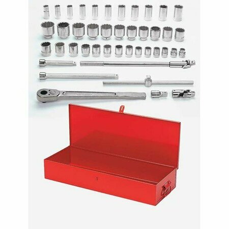 WILLIAMS Socket/Tool Set, 43 Pieces, 12-Point, 3/4 Inch Dr JHWWSH-43TB